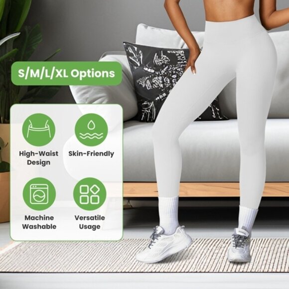 Women\'s High Waist Workout Leggings Tummy Control Compression Yoga - Picture 2 of 5